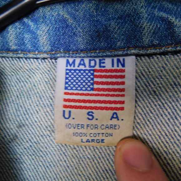 Tyca Denim Jacket Adult L Freightliner Embossed Made in USA Vintage Rare Trucker - Picture 2 of 16